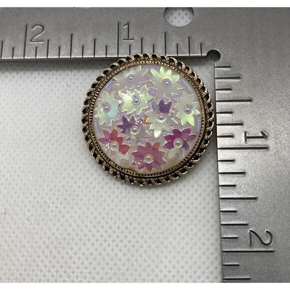 Vintage Western Germany Gold Tone‎ Light Pink Iridescent Star Scarf Clip - Picture 8 of 9